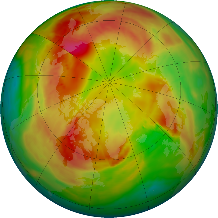 Arctic ozone map for 25 February 2015